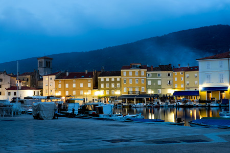 City of Cres by the night. Croatiaの写真素材