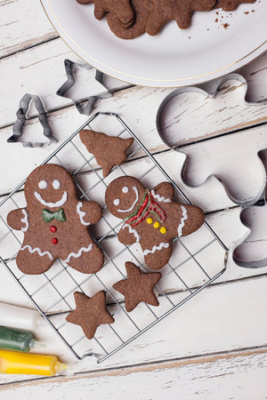 Making gingerbread christmas cookies
