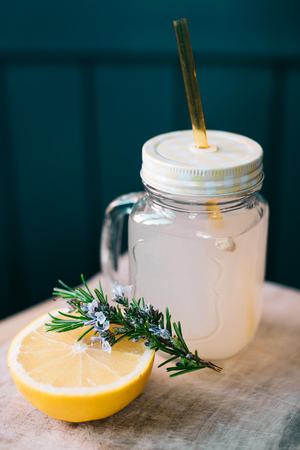 Refreshing cocktail from grapefruit and rosemary.の写真素材