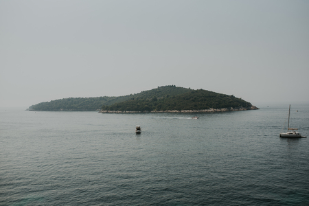 Island of Lokrum in front of Dubrovnik, Croatiaの写真素材