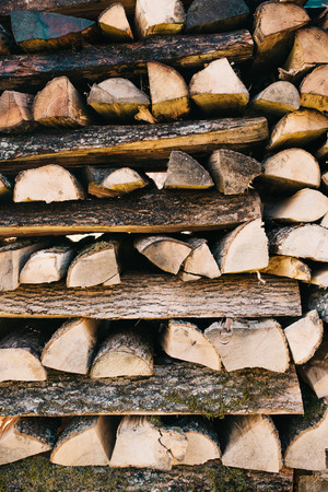 Stacked firewood background