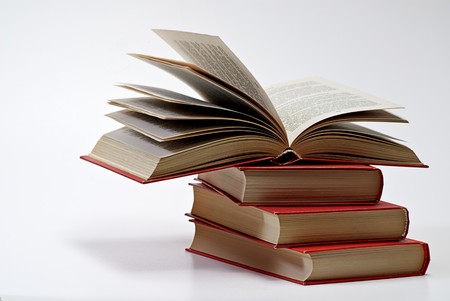 stack book on white isolated