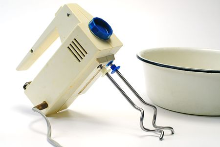   Electric food mixer isolated on white background の写真素材