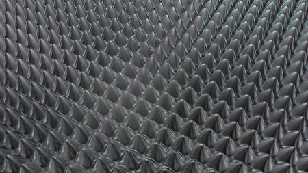 rounded metal spikes background 3D renderingの写真素材