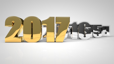 gold 2017 3d text renderingの写真素材