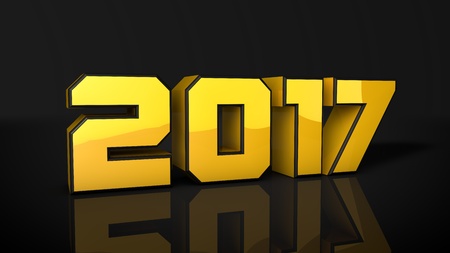 2017 new year gold and blackの写真素材