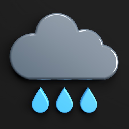 rain weather forecast icon isolated on blackの写真素材