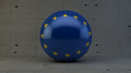 European union flag isolated on white 3d renderの写真素材