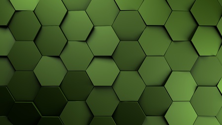 Red and white displaces hexagons background. 3d illustration render.