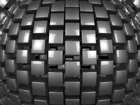 3d metal cubes background pattern 3d illustrationの写真素材