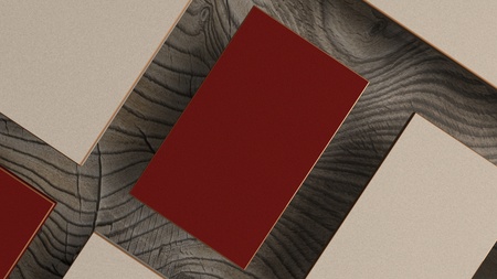 Set of luxury business cards on wooden background. Mockup for branding. 3d renderの写真素材