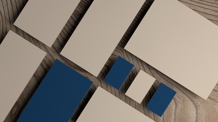 Set of luxury business cards on wooden background. Mockup for brandingの写真素材