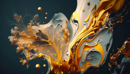 3d rendering of abstract fluid art background. Creative liquid painting.の素材