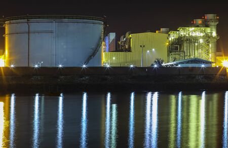 Light at Power Station at night timeの写真素材