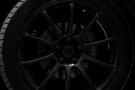 Close up of black rim partの写真素材