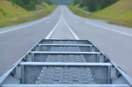 Safety part of Iron road dividers on highwaysの写真素材