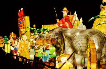 MALAYSIA, A VARIETY of unique lamp decoration designs attracted people to the Port Dickson International Lamp Festival held in Kampung Baru Sirusa, Port Dickson, on January 06,2023のeditorial素材