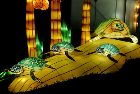 MALAYSIA, A VARIETY of unique lamp decoration designs attracted people to the Port Dickson International Lamp Festival held in Kampung Baru Sirusa, Port Dickson, on January 06,2023のeditorial素材