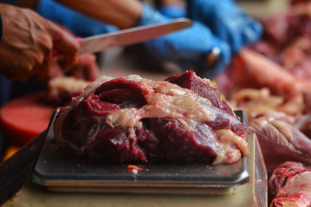 Beef cut into several pieces