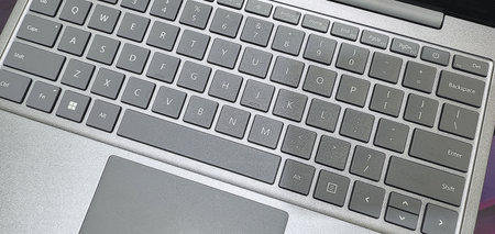 Selective focus. Laptop keyboard part