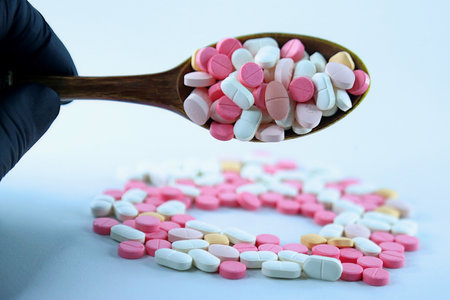 Prescription drugs. Various sizes of drugs and pills