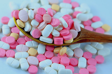 Prescription drugs. Various sizes of drugs and pills