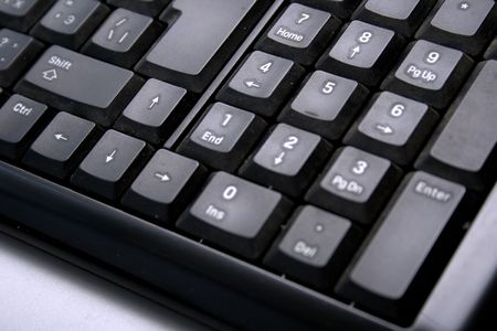 Black Keyboard. Macro. Shallow DOF