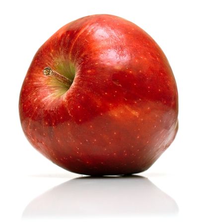 Juicy red apple on white. Isolation on white.の写真素材