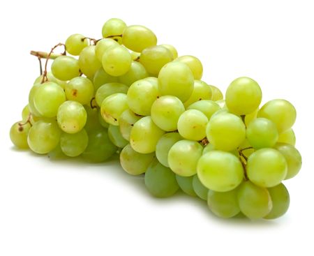 The green grapes on white background. Isolationの写真素材