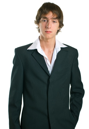 Serenity young businessman on white background. Isolationの写真素材