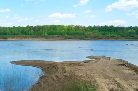 Spring landscape with river Belaya, Ufa, Bashkortostan, Russia の写真素材