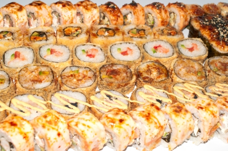 Japanese sushi on a light background. Shallow DOF の写真素材