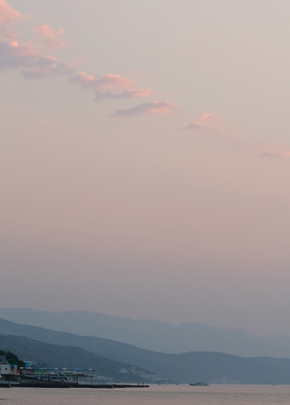 The sunrise in the sea, summer landscapeの写真素材