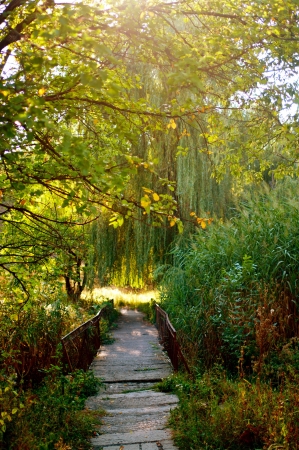The old bridge in Torez city, Ukraineの写真素材