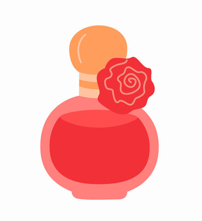 Beautiful perfume bottle. Womens perfume with different scents.のイラスト素材
