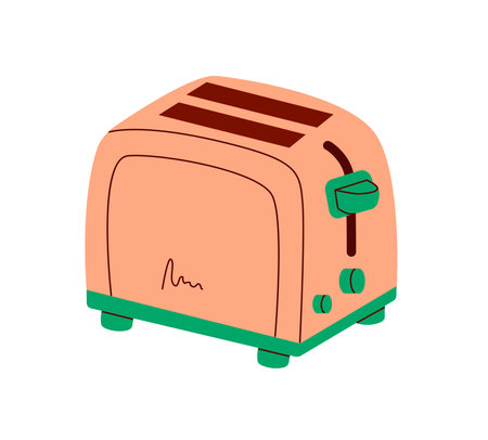 Toaster, kitchen tool. Domestic heat equipment, device.のイラスト素材