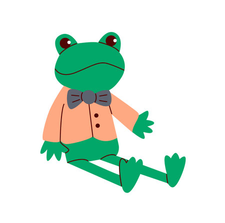 Cute frog, plush toy for boys and girls.のイラスト素材