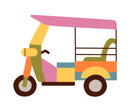 Vector tuk-tuk. Indian auto rickshaw concept. Delhi auto. Minimal desidn.のイラスト素材