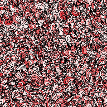 Abstract colored vector seamless pattern with waving curling lines. You can use any color of backgroundのイラスト素材