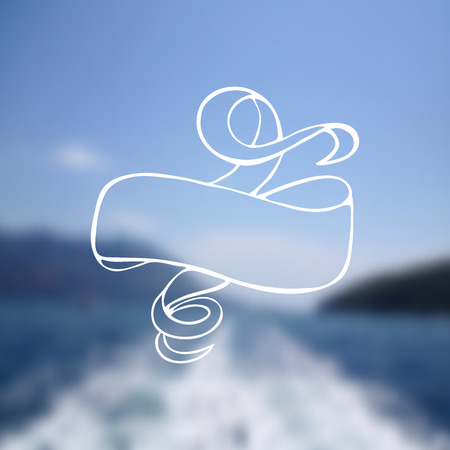 Vector Hand Drawn banner, Doodle curved frame, Web Design Elementのイラスト素材