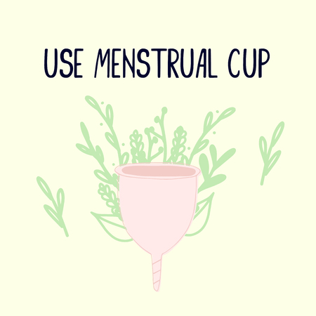 Hand drawn menstrual cup. Vector illustration. Woman health product. Zero waste conceptの写真素材