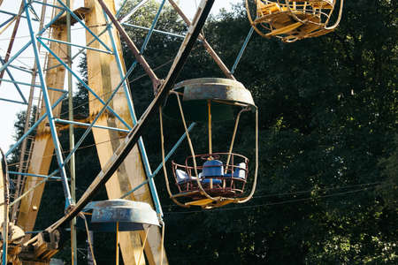 Ferris wheel in the amusement park. Ferris wheel in the park.の写真素材