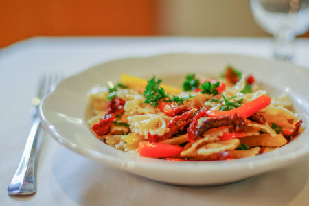 Summer pasta saladの写真素材