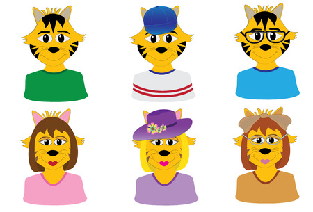 Cat avatarsのイラスト素材