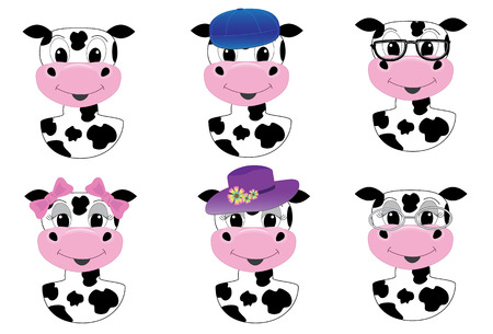 Cow avatarsのイラスト素材