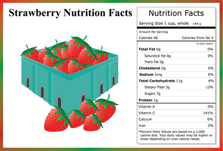 Strawberry Nutrition Factsのイラスト素材