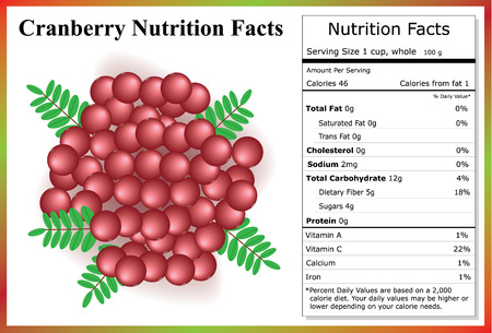 Cranberry Nutrition Factsのイラスト素材