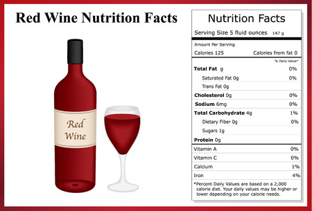 Red Wine Nutrition Factsのイラスト素材