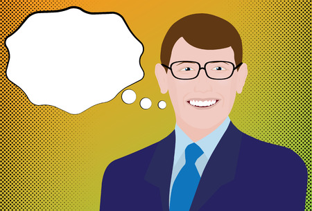 Halftone Businessman Comicのイラスト素材
