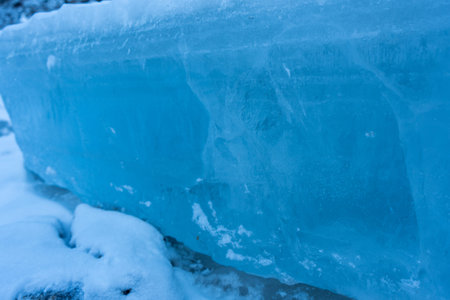 Blue Glacier Ice Texture: A Cold Winter Wonder Frozen in Time for Nature and Abstract Background